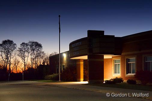 School At Sunset_18676-7.jpg - Photographed at Addison, Ontario, Canada.